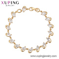 74993 Xuping fashion jewelry,18k gold color chaim multi color stone bracelet designs for girls in wholesale